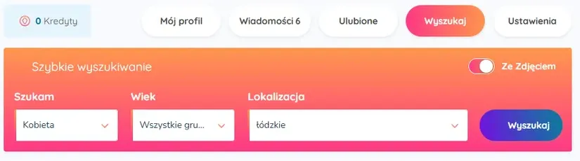 Szybkie wyszukiwanie DojrzaleRandkowanie: lokalizacja jako województwo